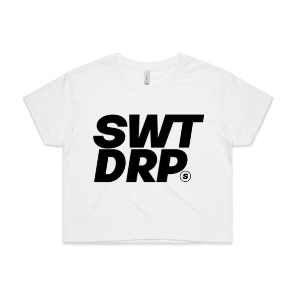Block Print - Black - Womens Crop Tee Thumbnail